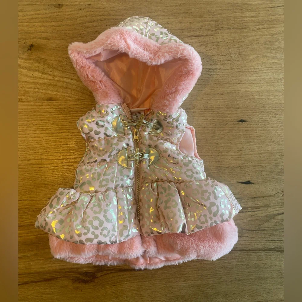 Little‎ Lass Pink and Gold Leopard Vest